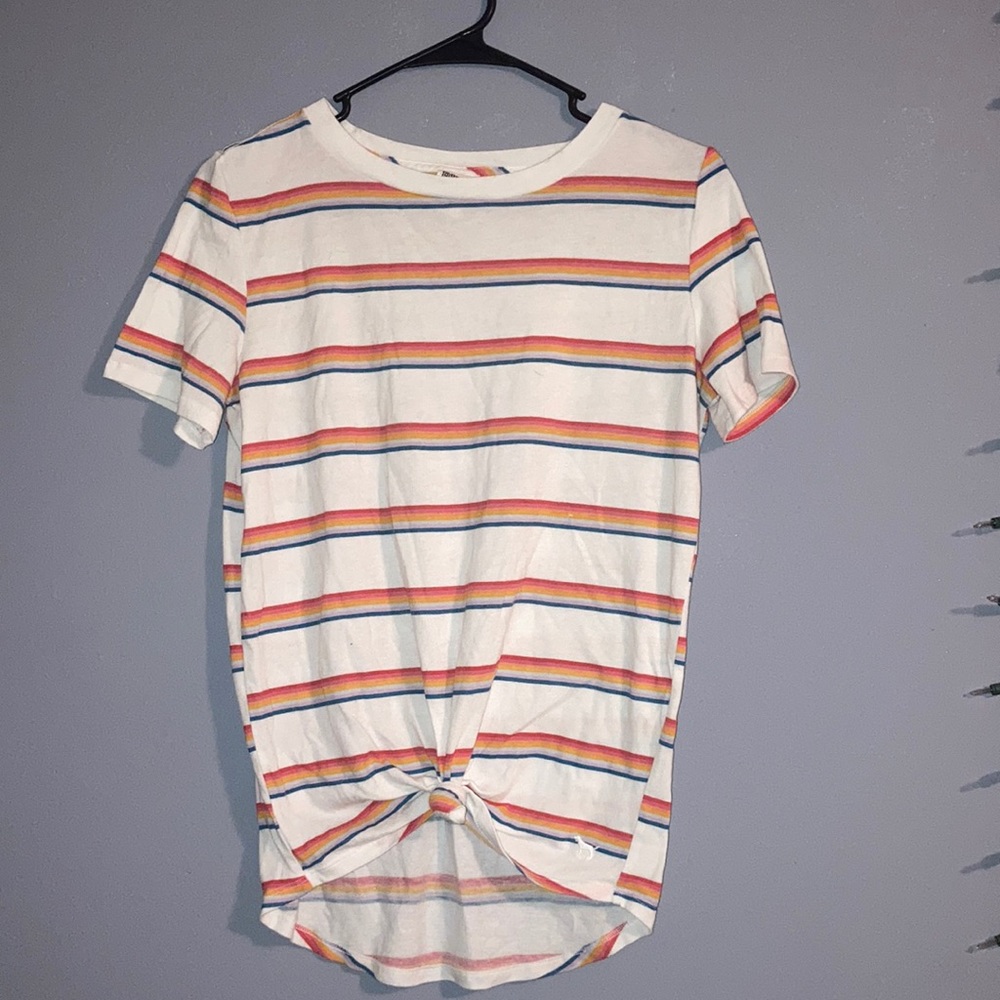 PINK Rainbow Striped Shirt